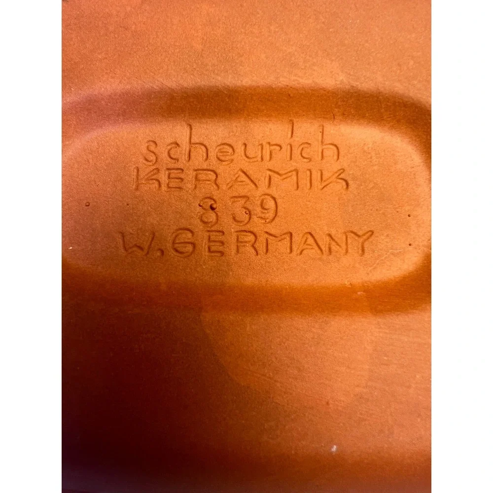 84 Scheurich Schlemmer-Topf Clay Baker West Germany Rooster Glazed Bottom 12.5in